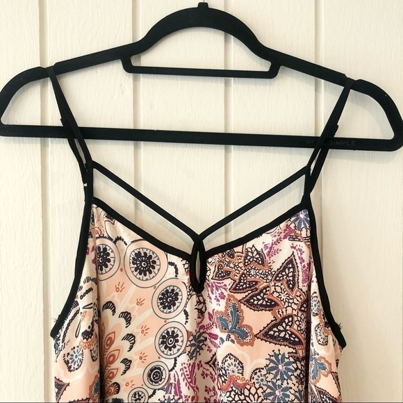 Lush Pink Boho Mini Shift Printed Flowy Dress - Picture 3 of 7